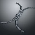 Railway Track Crossing Equipment With Metal Structure And Curved Rails