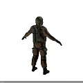 Tactical Military Game And Movie Character With Camouflage Uniform Vest And Protective Gear