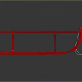 Red Wooden Sleigh With Slatted Seat And Metal Runners On Reflective Black Surface