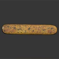 Elongated Yellow Decorative Box With Intricate Colorful Floral Design Patterns