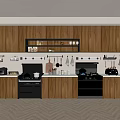 Modern Open Kitchen Interior With Wooden Cabinets Island Counter And Appliances