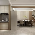 Modern Living And Dining Room Interior With Sofa Coffee Table Marble TV Wall And Plants