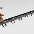 Industrial Robotic Arm Mounted on Long Black Track System for Manufacturing Automation
