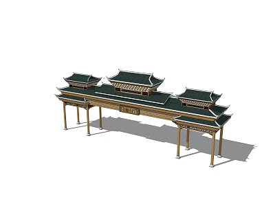 Chinese Gate Entrance Gate 3d model Chinese Gate Entrance Gate 3d model