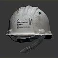 Fitzgerald Construction Worn Safety Helmet With Green Mark And Dirty Surface