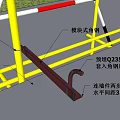 Multi Level Construction Scaffolding With Yellow Red Support Structures On Building Exterior 3d model