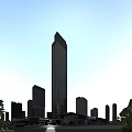 Modern High Rise Office Building Exterior With Surrounding Skyscrapers Commercial Area And Green Trees