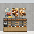 Modern shelf supermarket bread area shelf 3d model