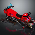 Red Snowmobile With Black Seat Digital Dashboard And Track System For Winter Riding