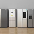 Modern Refrigerators With Various Colors And Styles Displayed For Home Kitchen Use 3d model
