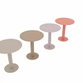 Two Round Dining Tables With Light Colored Tabletop And Fluted Column Legs With Circular Base 3d model