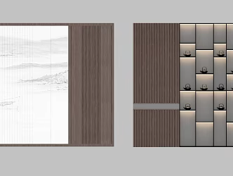 Chinese style background wall 3d model