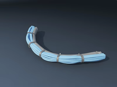 Blue Woven Outdoor Chair With Curved Design And Comfortable Straps For Patio Use 3d model