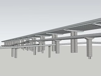 Modern Bridge Elevated Road Bridge Lane 3d model