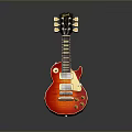 Red Electric Guitar With Glossy Finish And Golden Accents On Illuminated Display Base