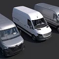 Three Commercial Utility Vans In Silver White Gray For Cargo Transport Use