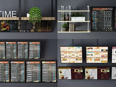 Modern menu a la carte sign 3d model Modern menu a la carte sign 3d model