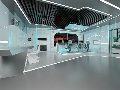 Modern Monitoring Room Main Control Room of Steel Plant 3d model