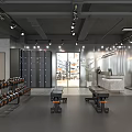 Modern Fitness Gym Interior With Workout Equipment Dumbbells And Training Area