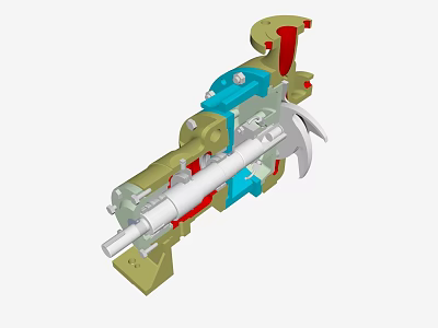 Detailed Industrial Equipment 3D Model With Mechanical Components Gears And Shafts 3d model