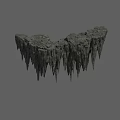 Garden Landscape Featuring Stalactite Shaped Rock Formations with Hanging Spikes and Rough Surface