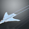 Modern Sleek Silver Airplane With Aerodynamic Design Flying In Sky With Contrails
