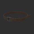 Brown Leather Belt With Metal Buckle For Men's Casual Clothing Outfit