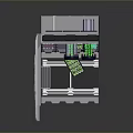 Technical Internal Mechanical Structure With Cylindrical Components Green Indicators And Circuit Boards
