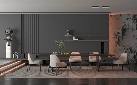 Modern style restaurant 3d model