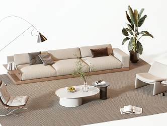 Sofa coffee table group 3d model