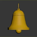 Elegant Furniture Accessory Golden Bell With Shiny Surface And Ring Design
