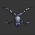 Detailed Blue Spotted Frog Display Model Placed On Dark Reflective Background Surface 3d model