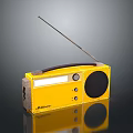 Vintage Yellow Blonder Portable Computer With Antenna Handle And Speaker