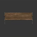 Classic Wooden Bench Furniture With Slatted Seat Ornate Metal Legs And Armrests