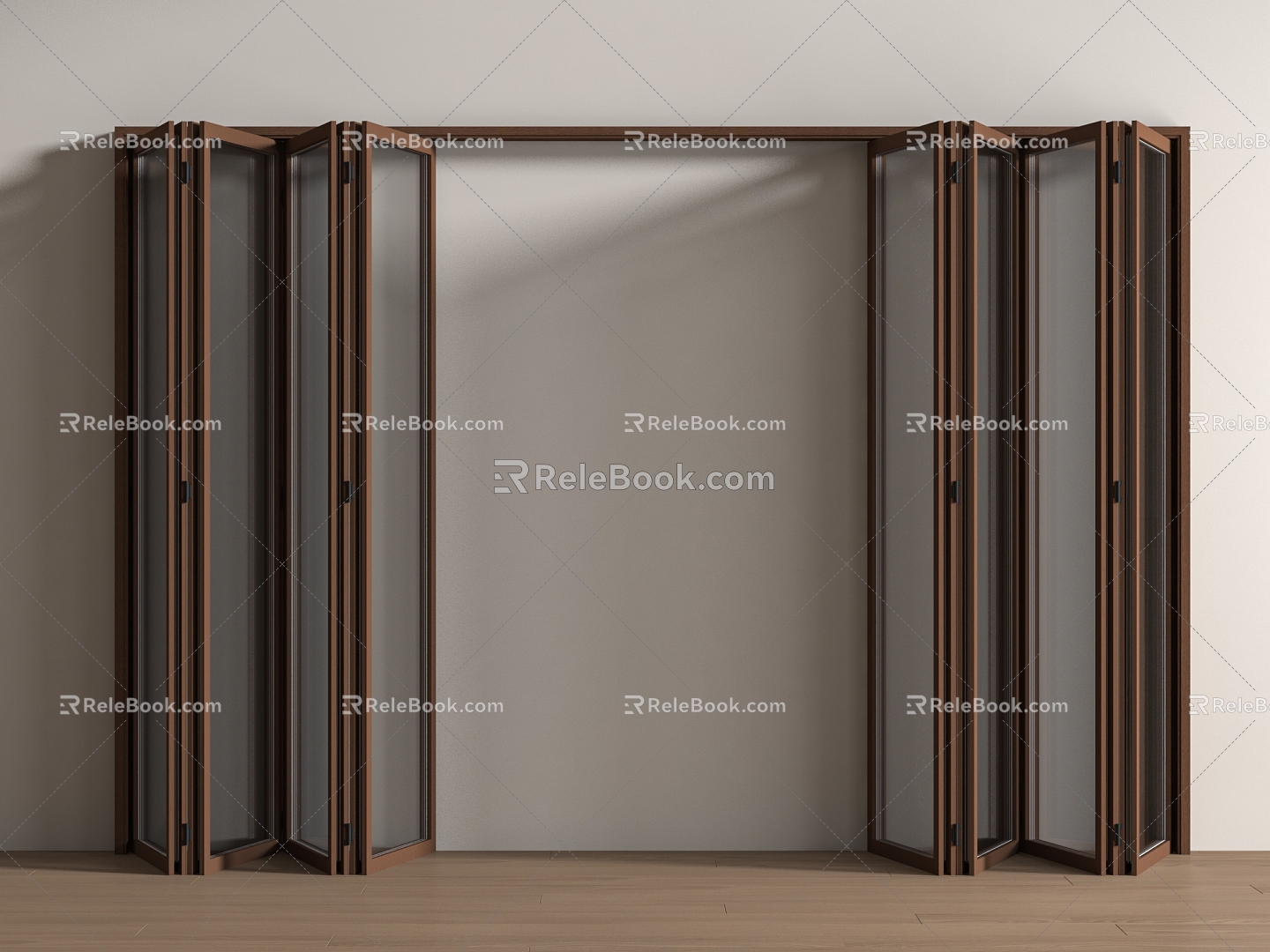 Modern Folding Door Balcony Folding Door Partition Door Folding Door Kitchen Folding Door Solid Wood Folding Door 3d model