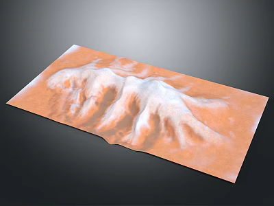 Orange Desert Landscape Featuring White Mountain Ridges And Textured Terrain 3d model