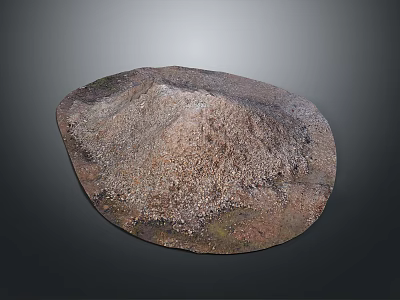 Natural Round Stone With Rough Brown Gray Surface And Textured Patterns 3d model