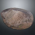 Natural Round Stone With Rough Brown Gray Surface And Textured Patterns 3d model