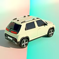 Hyundai Modern Cream Compact SUV with Roof Rack and LED Headlights