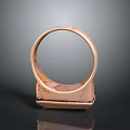 Copper Ring With Rectangular Base And Unique Design For Fashion Accessories