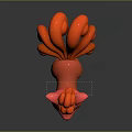 Red Nine Tailed Fox Game Movie Character With Fluffy Fur And White Chest