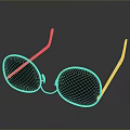 Pink Round Frame Glasses With Reflective Surface And Modern Design For Daily Use