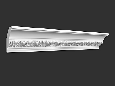 Architectural White Cornice With Ornate Carved Floral Patterns Design 3d model