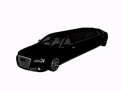 Black Luxury Limousine Car with Extended Body Sleek Exterior and Elegant Design 3d model