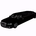 Black Luxury Limousine Car with Extended Body Sleek Exterior and Elegant Design
