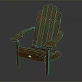 Wooden Adirondack Chair With High Backrest Armrests And Storage Compartment