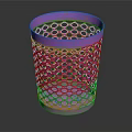 Pink Plastic Trash Can with Perforated Dot Design for Home Use as Daily Necessities
