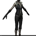 Game And Movie Character In Leather Vest With Buttons Striped Pants Long Gloves And Boots