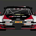 Racing Car With Black Red White Livery Rear Wing And Sporty Alloy Wheels