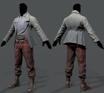 modern model clothes men 3d model